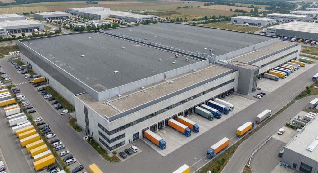 Großes Flachdach eines modernen Gewerbegebäudes im DACH-Raum als Beispiel für wirtschaftlich relevante Dachfläche