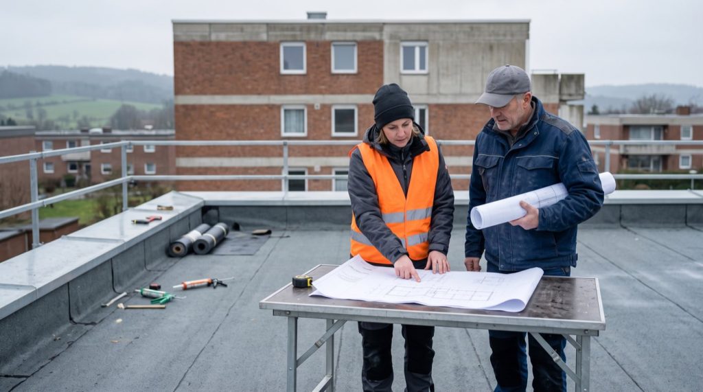 Planung von Flachdach-Monitoring bei Sanierung oder Neubau eines europäischen Flachdachs
